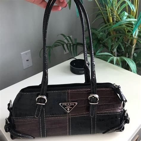 original small prada silver with balck temples womans|antique prada handbags.